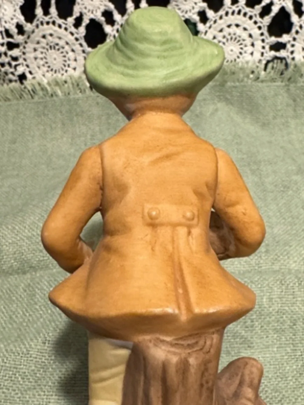 Boy Figurine with A Duck or Goose - White and Pastel Colors